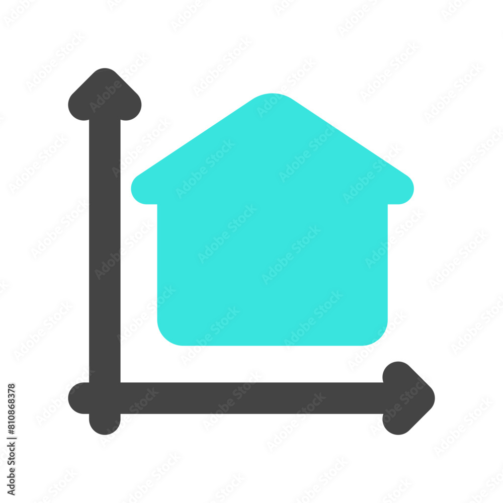 Editable building area, size vector icon. Property, real estate, construction, mortgage, interiors. Part of a big icon set family. Perfect for web and app interfaces, presentations, infographics, etc Editable building area, size vector icon. Property, real estate, construction, mortgage, interiors. Part of a big icon set family. Perfect for web and app interfaces, presentations, infographics, etc