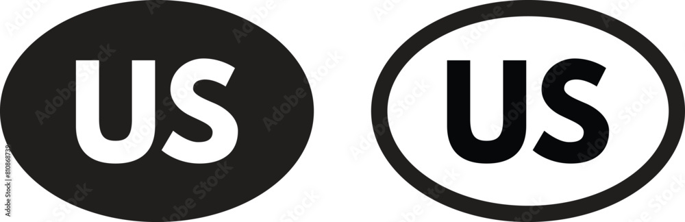 United states code icon set in two styles . United states country abbreviation symbol vector . United States short country name United states code icon set in two styles . United states country abbreviation symbol vector . United States short country name
