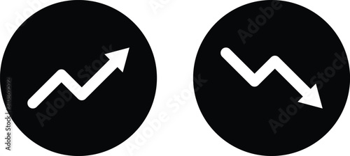 Uptrend and downtrend icon set isolated on white background . Uptrend and downtrend arrow icon . Vector
