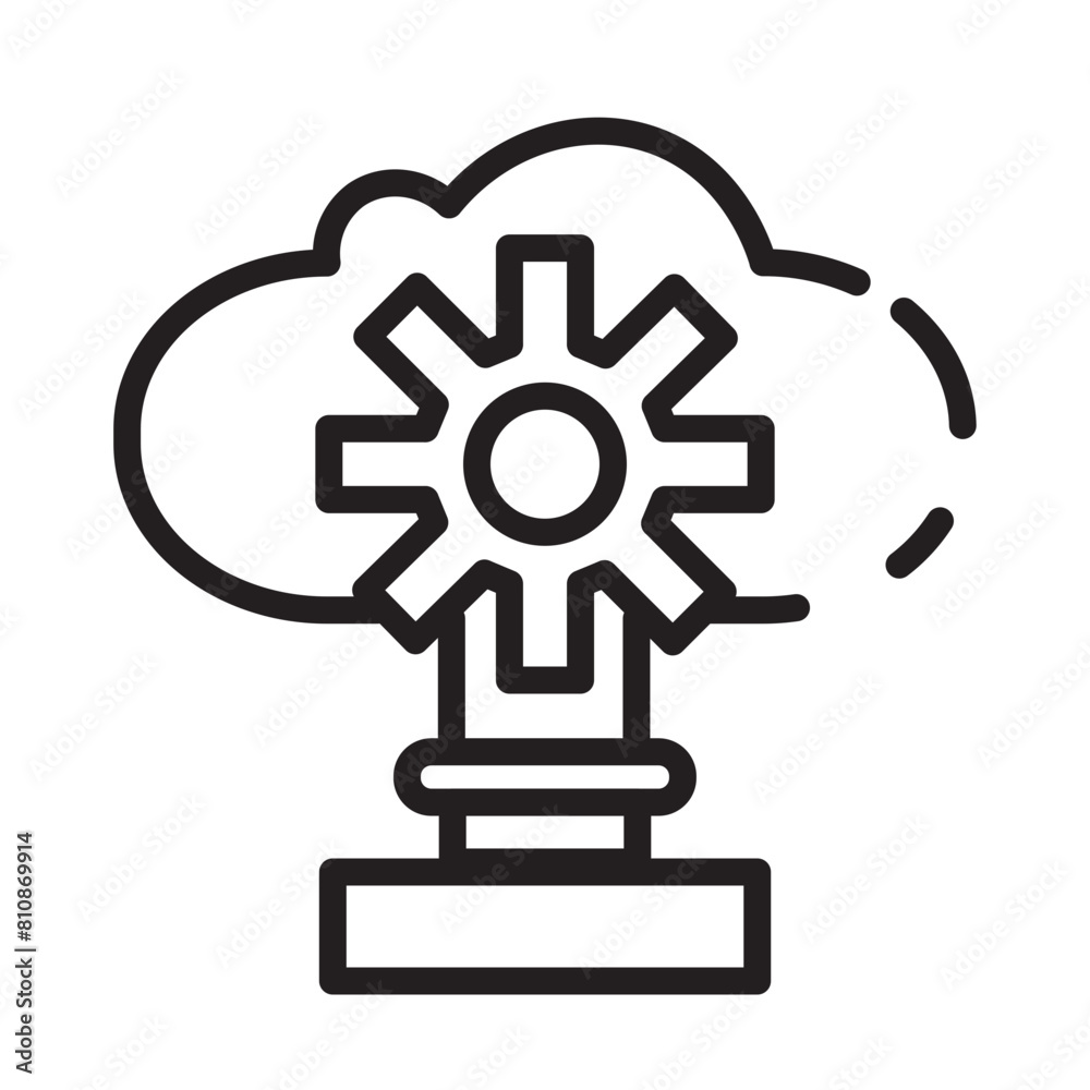 Cloud Design Idea Line Icon Cloud Design Idea Line Icon