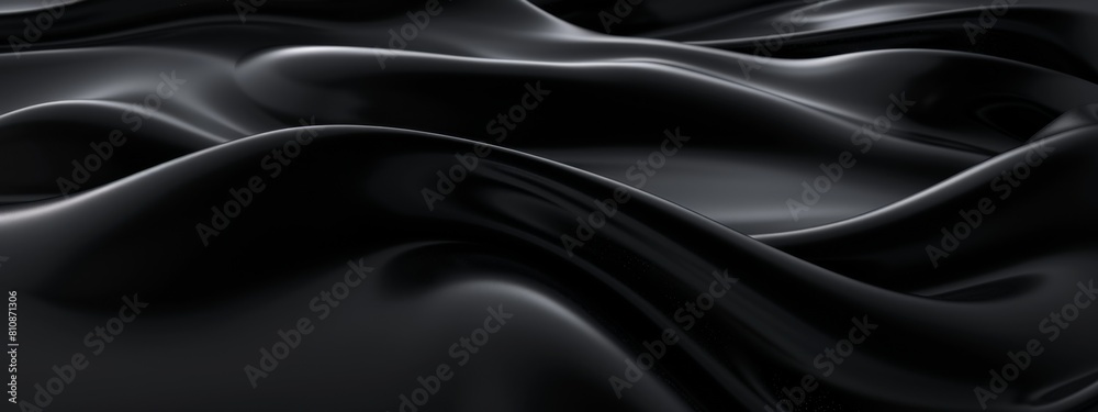 Obraz premium Abstract black silk background with smooth folds