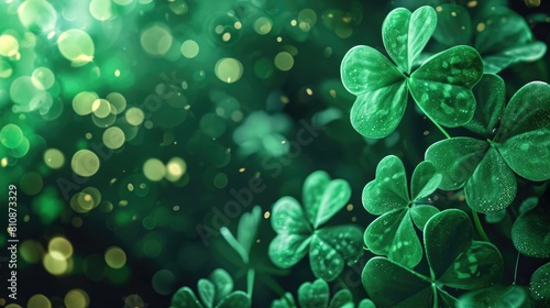 A green leafy plant with four leaves and a blurry background