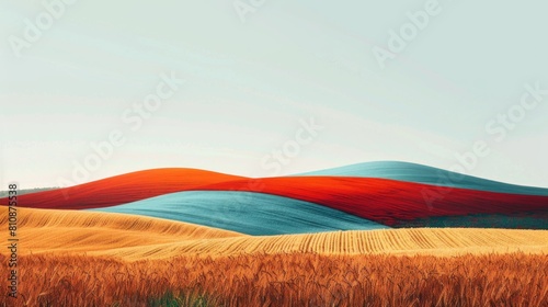 Multicolor hills in minimalistic style.