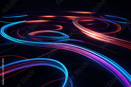 Abstract neon lights colorful digital paint technology painting abstract background design illustration.