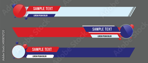 Creative banners design template. Set of TV banners and bars for news and different concepts, streaming and broadcasting. Collection of neon lower third for tv banners or news.