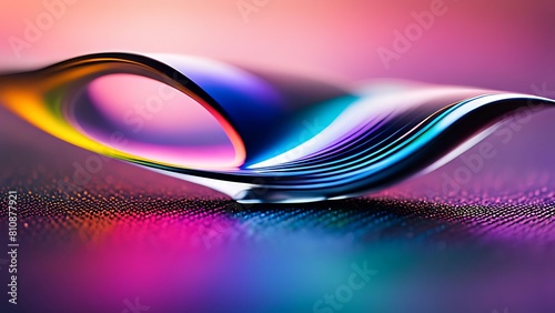 Horizontal multicolored background with abstract gradient streamlined figure. Bokeh effect, blur photo
