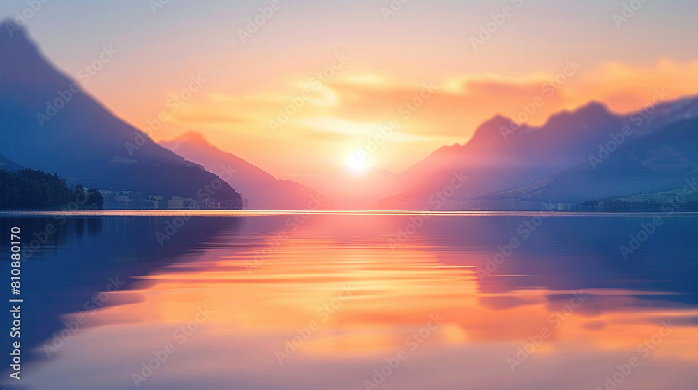 Fantastic evening panorama landscape with fog and forest. sunrise and sunset in mountains lake Abstract art wallpaper for prints, Art Decoration, wall Fantastic evening panorama landscape with fog and forest. sunrise and sunset in mountains lake Abstract art wallpaper for prints, Art Decoration, wall