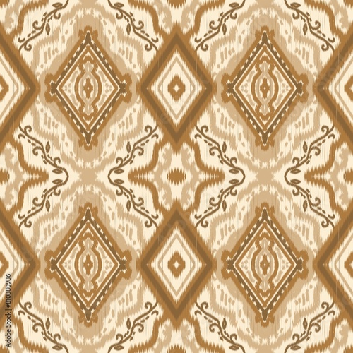 Seamless ethnic design, ikat art. beautiful hand drawn Design for textile and printingEthnic pattern.beautiful pattern. folk embroidery,bohemian style,aztec geometric art	