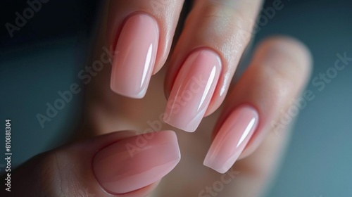 A simple female nail painted with one color nail polish. Clean sip and very elegant