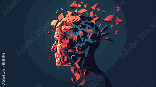 Dementia memory loss amnesia concept. Brain damage 