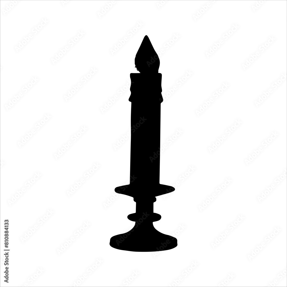 Candle silhouette isolated on white background. Candle icon vector illustration design.
