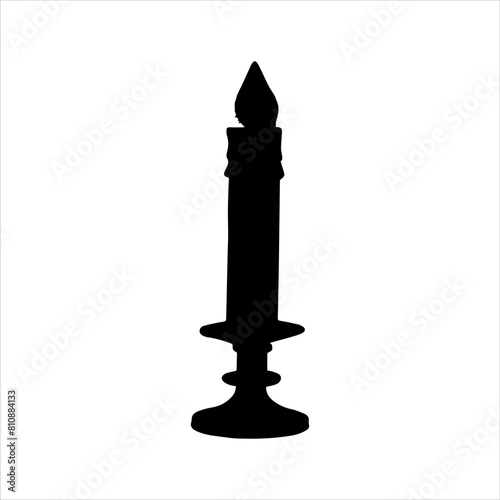 Candle silhouette isolated on white background. Candle icon vector illustration design.