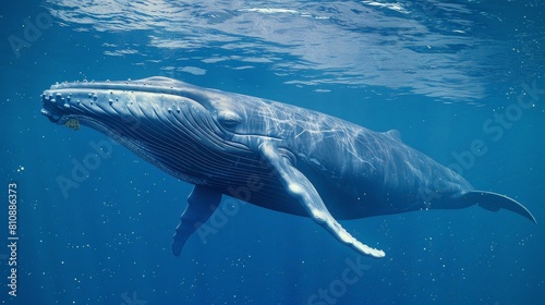 Blue whale in Mirissa srilanka. generative ai
