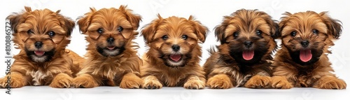 A group of five puppies of Lhasa Apso © WACHI