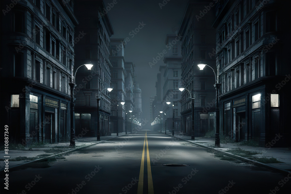 Midnight Mysteries in a Desolate Cityscape