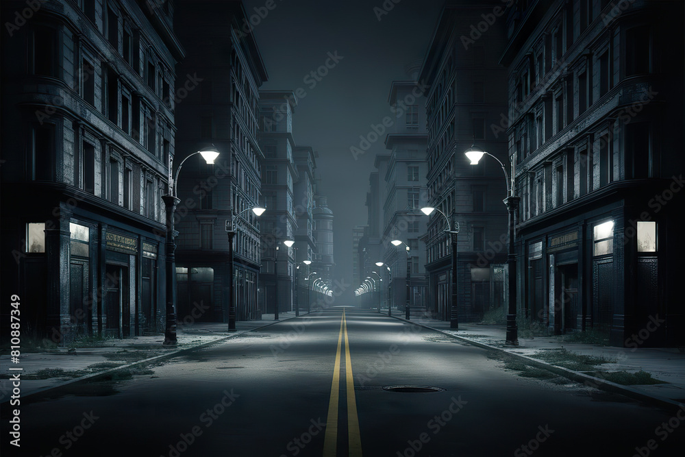 Midnight Mysteries in a Desolate Cityscape Midnight Mysteries in a Desolate Cityscape