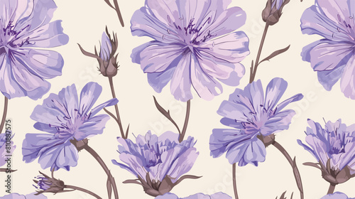 Elegant floral seamless pattern with detailed bloomin
