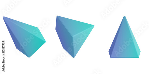 Free Download 3d pentagon pyramid, geometric shapes 3d set, transparent background - GFXLoad