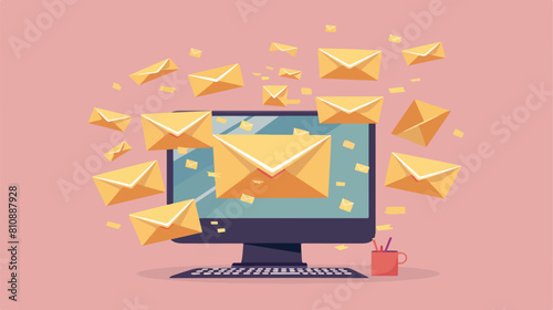 Email marketing concept. Reading sending or receiving