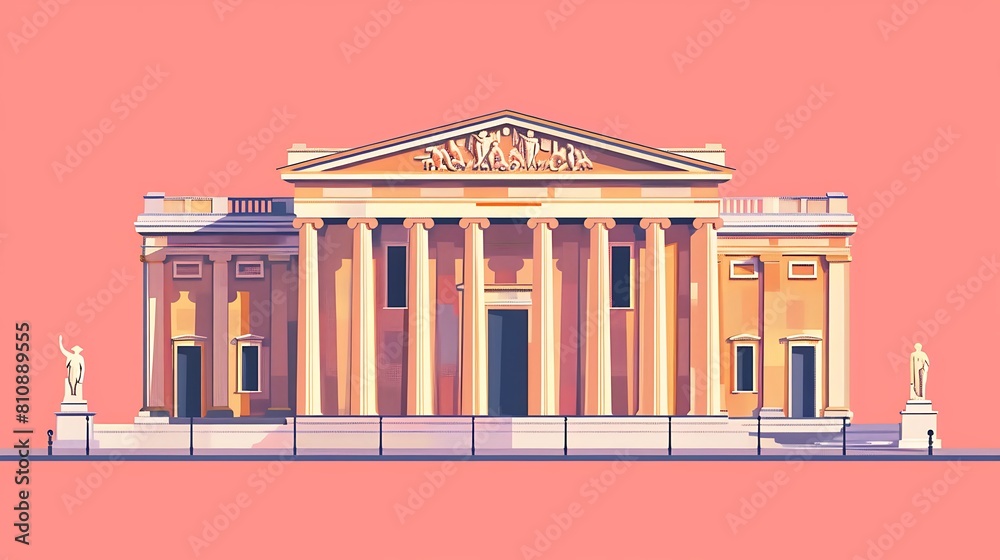 Fototapeta premium International Museum Day. exterior of a classic museum building. isolated solid color background. good to commemorate international museum day