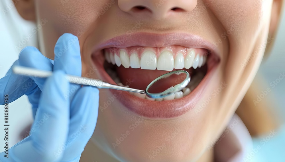 Fototapeta premium Regular dental check-ups and cleanings are essential for maintaining healthy teeth and gums