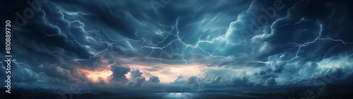 Stormy Skies and Lightning Over Highway at Dusk © Paul Peery