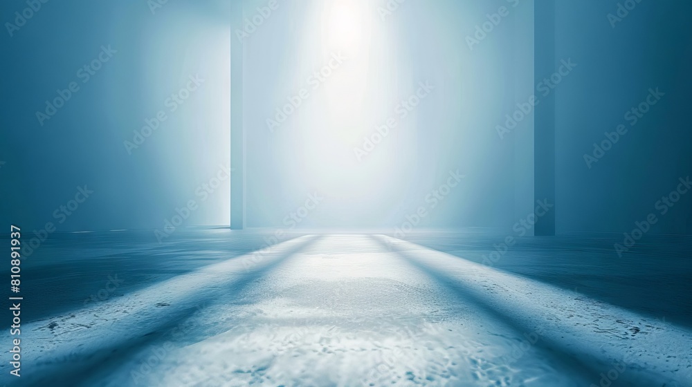 A light shines through a dark room. A light shines through a dark room.