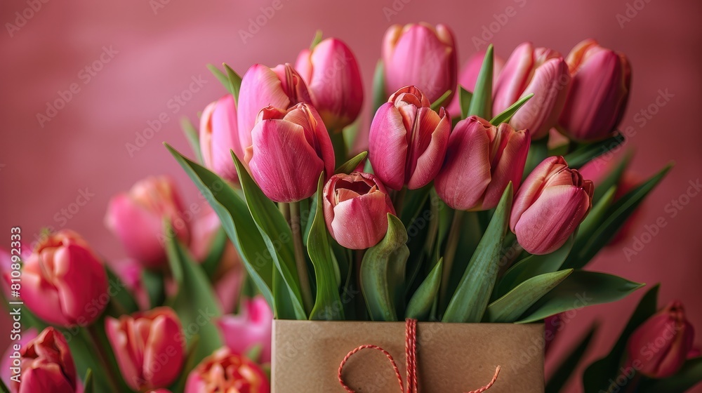 Fototapeta premium Happy mother's day greeting card with flowers.