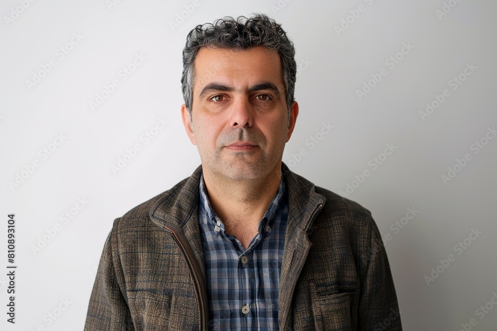 Fototapeta premium Passport photo. Portrait of man on white background