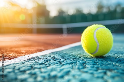 Tennis ball on court at sunset © Victoria