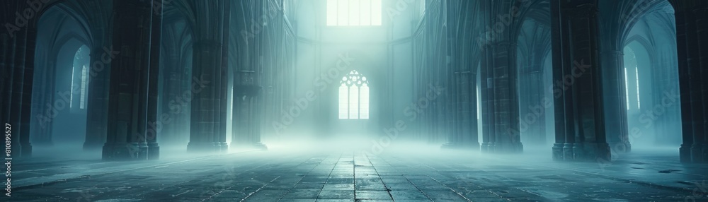 A medieval church interior. A medieval church interior.