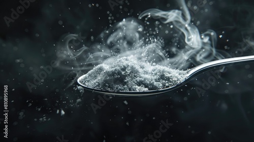 Join the global effort to combat drug addiction on the International Day Against Drug Abuse by shedding light on the alarming imagery of syringes and heroin being prepared on a spoon photo