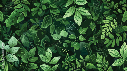 Floral green leaves fresh seamless pattern with leave photo