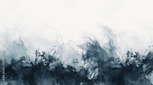 Monochromatic abstract smoke art in academic style for creative backgrounds photo