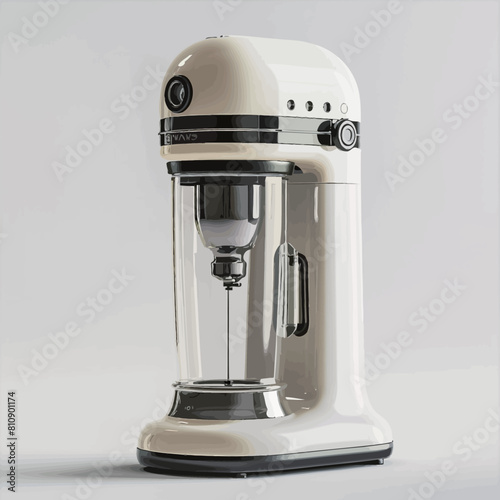 Modern electric coffee machine isolated on grey background. 3d rendering 