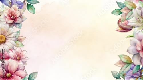 Flower corner frame appearing composition for wedding and valentine