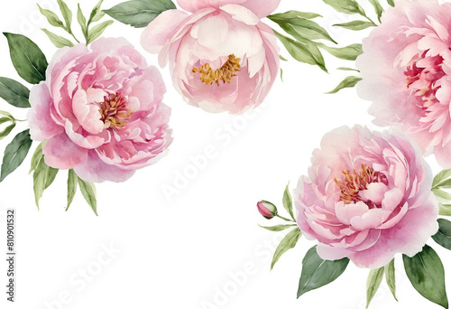 Pink watercolor flowers background  © Fantasy24