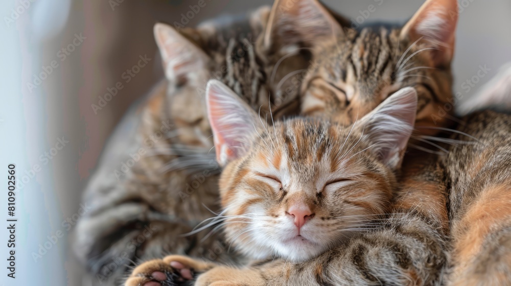 Sleeping kittens cuddled together, great for pet and comfort themes. Sleeping kittens cuddled together, great for pet and comfort themes.