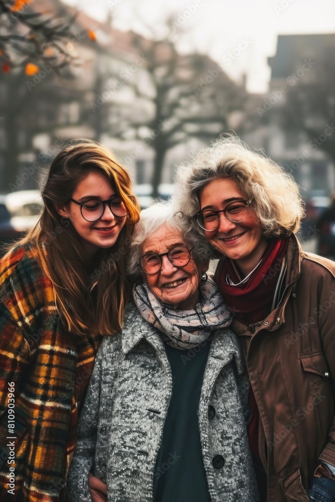 Three Generations of Women - Happy Family Moment Fictional Character Created By Generative AI. Three Generations of Women - Happy Family Moment Fictional Character Created By Generative AI.