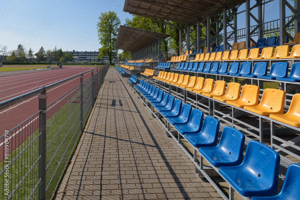 Obraz premium SPORTS FACILITIES - Grandstands for spectators at an athletics stadium