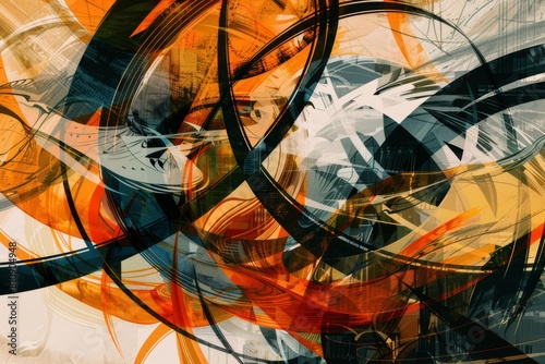 abstract illustration with a swirl vertigo  in graffiti style art  poster