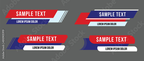 Creative banners design template. Set of TV banners and bars for news and different concepts, streaming and broadcasting. Collection of neon lower third for tv banners or news.