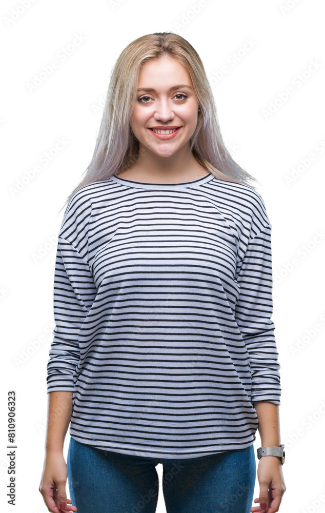 Fototapeta premium Young blonde woman over isolated background with a happy and cool smile on face. Lucky person.