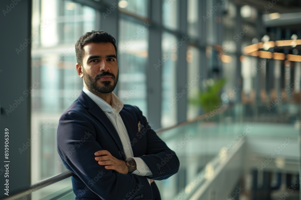 Successful Businessman Posing for a Picture Fictional Character Created By Generative AI. 