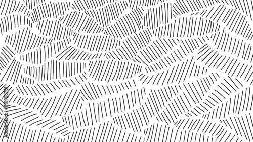 Line abstract black and white hand drawn background. Modern sketch style rough backdrop. 1920x1080 ratio. Vector illustration with scribbles. photo