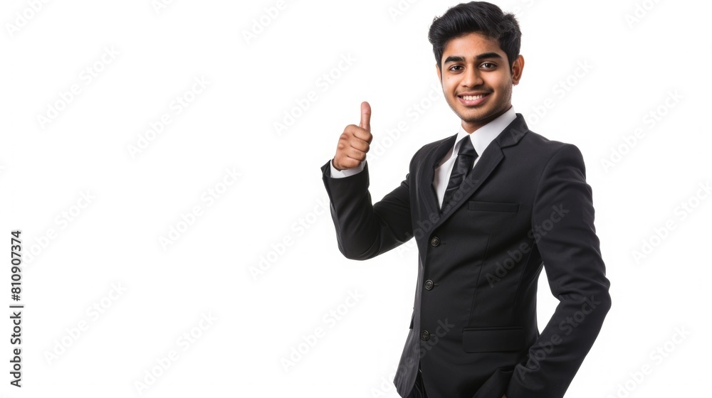 A Young Businessman in a Suit Posing for a Photo Fictional Character Created By Generative AI. A Young Businessman in a Suit Posing for a Photo Fictional Character Created By Generative AI.