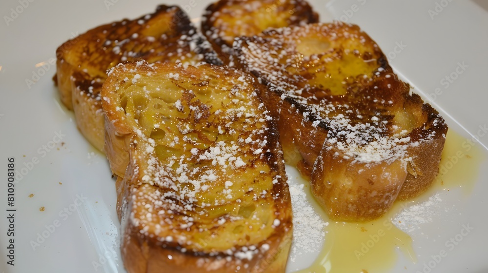 Pain Perdu, French toast made with bread soaked in a mixture of eggs and milk Pain Perdu, French toast made with bread soaked in a mixture of eggs and milk