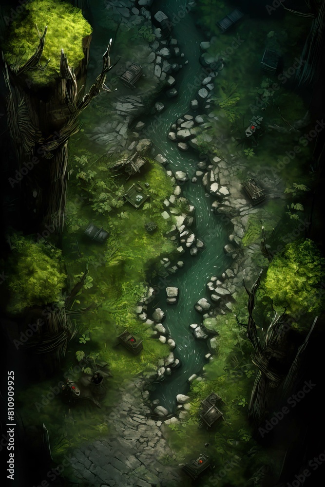 DnD Battlemap whispering, woods, mysterious, fog, ancient, trees DnD Battlemap whispering, woods, mysterious, fog, ancient, trees