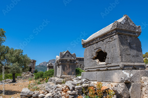 The ancient city of Sidyma is full of king tombs on the Lycian Way photo