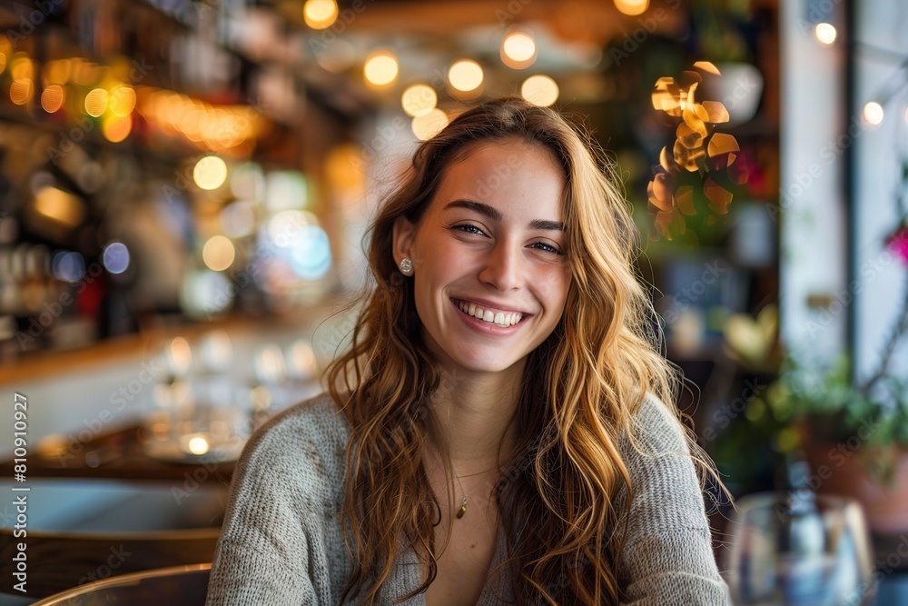 Woman Smiling at Table Woman Smiling at Table